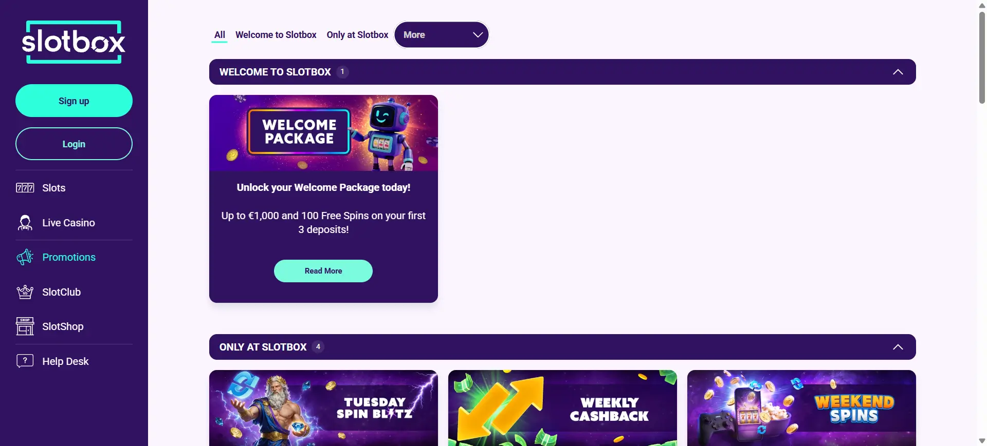 Slotbox Casino Screen