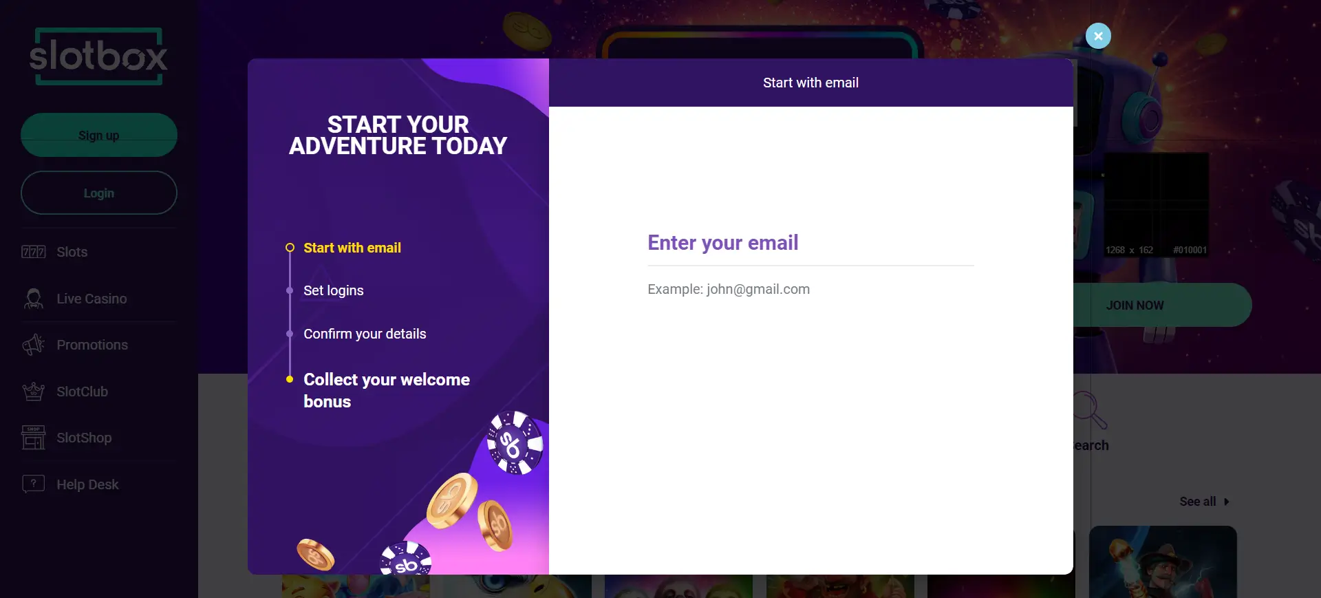 Slotbox Casino Screen