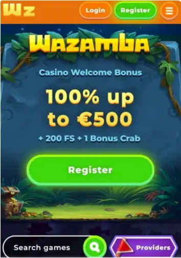 Wazamba Casino Screen