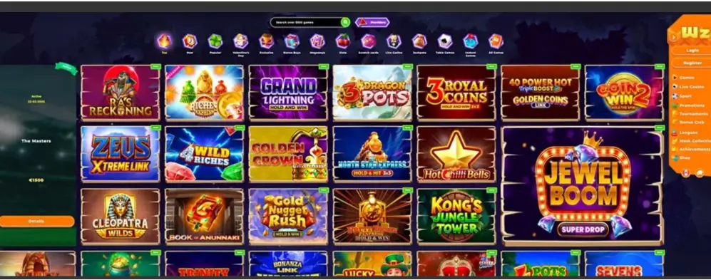 Wazamba Casino Screen